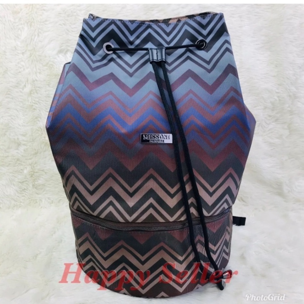 Missoni Zigzag Pattern Backpack - Brown And Black - image 3